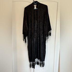 Free People Fringe Black Kimono